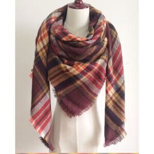 Plaid brown scarf